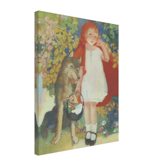Red Riding Hood by Albert Hencke | Vintage Nursery Art Print | Canvas Print