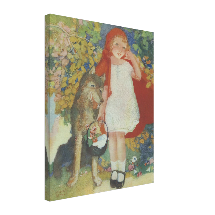 Red Riding Hood by Albert Hencke | Vintage Nursery Art Print | Canvas Print