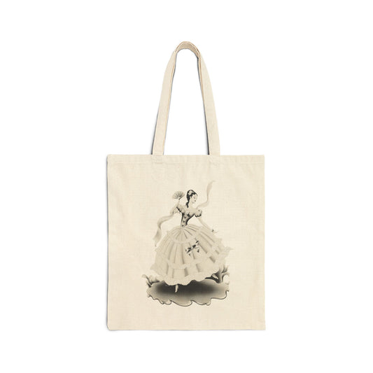 Vintage Romantic Portrait Tote Bag - Lady Dancing | 1940s Turner Art
