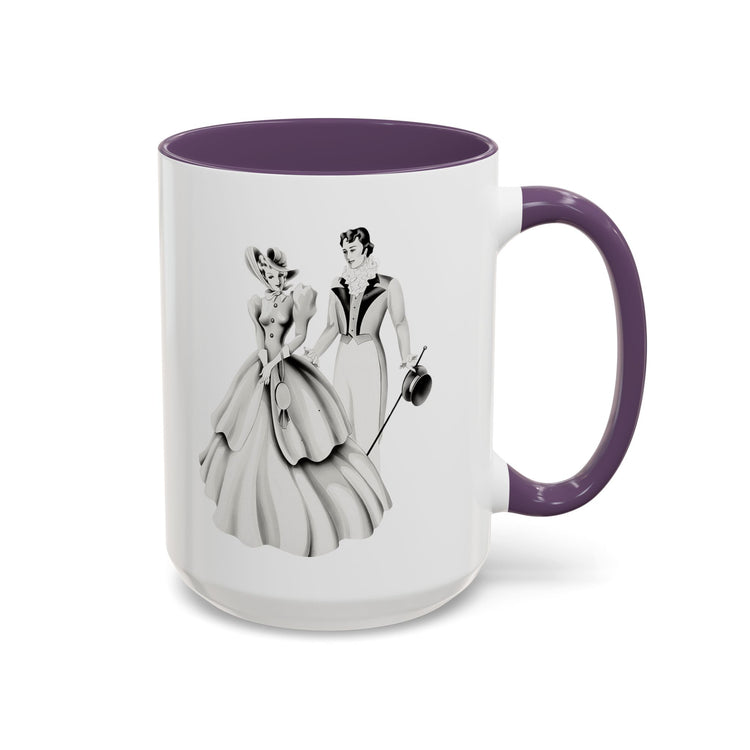 Vintage Romantic Portrait Mug - Couple Walking B&W | 1940s Turner Art