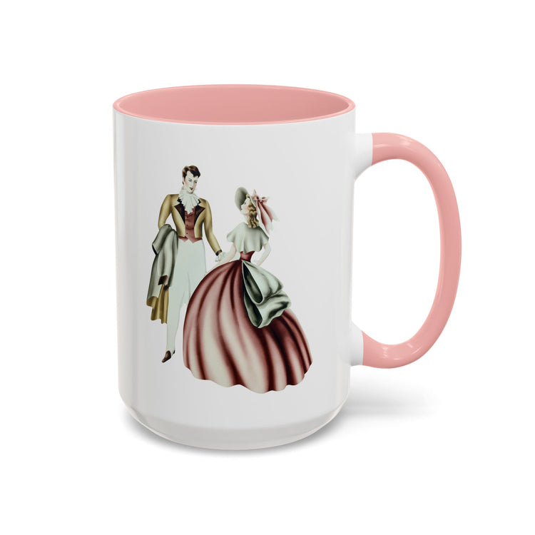 Vintage Romantic Portrait Mug - Couple Facing | 1940s Turner Art