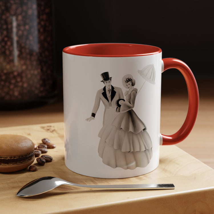 Vintage Romantic Portrait Mug - Couple with Parasol| 1940s Turner Art