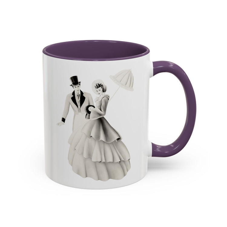 Vintage Romantic Portrait Mug - Couple with Parasol| 1940s Turner Art