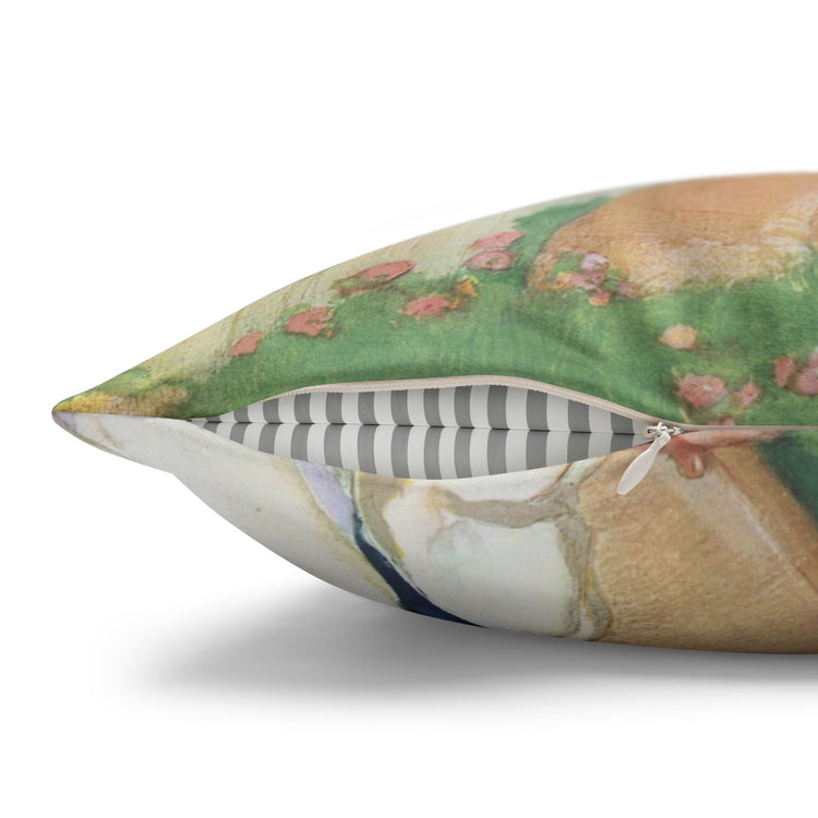 See Saw by Albert Hencke | Vintage Nursery Illustration | Faux Suede Pillowcase