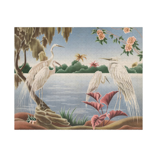 Turner Egrets Jigsaw Puzzle — Vintage Lakeside Birds (110/252/520/1014 pcs)