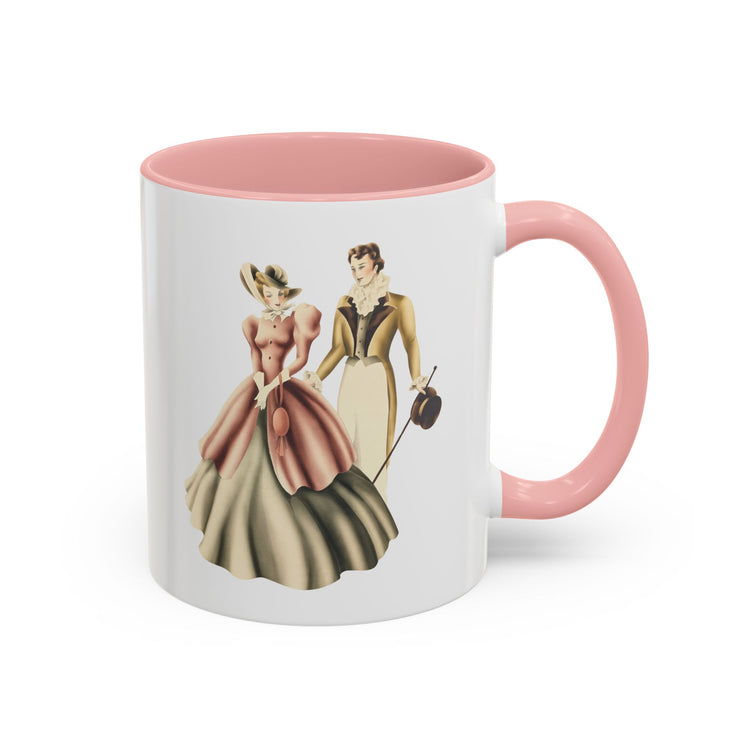 Vintage Romantic Portrait Mug - Couple Walking | 1940s Turner Art