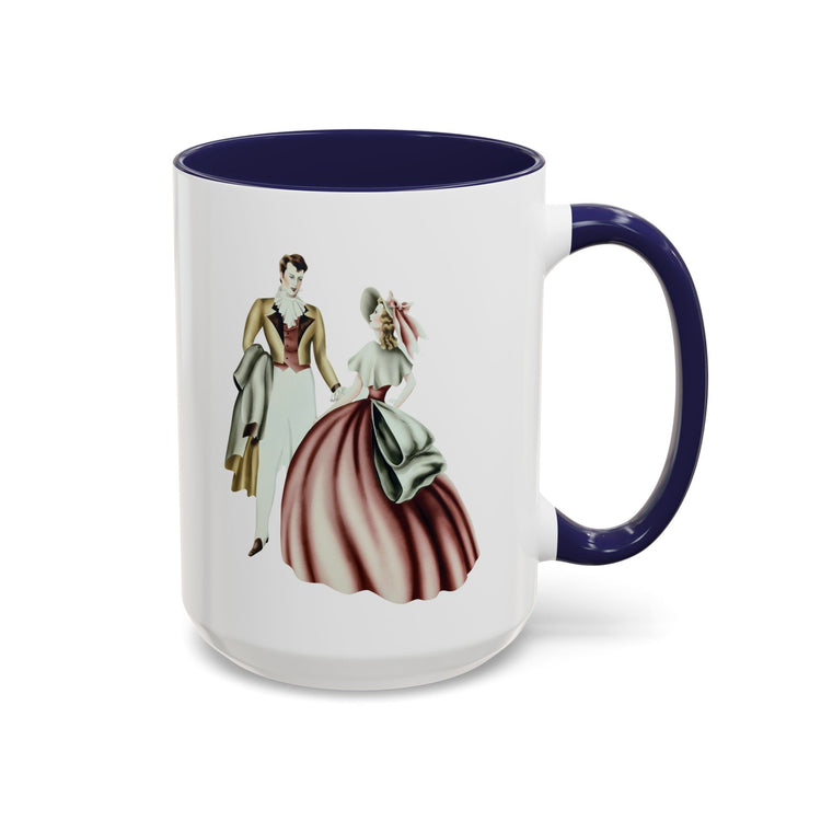Vintage Romantic Portrait Mug - Couple Facing | 1940s Turner Art