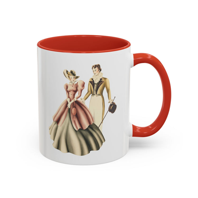 Vintage Romantic Portrait Mug - Couple Walking | 1940s Turner Art