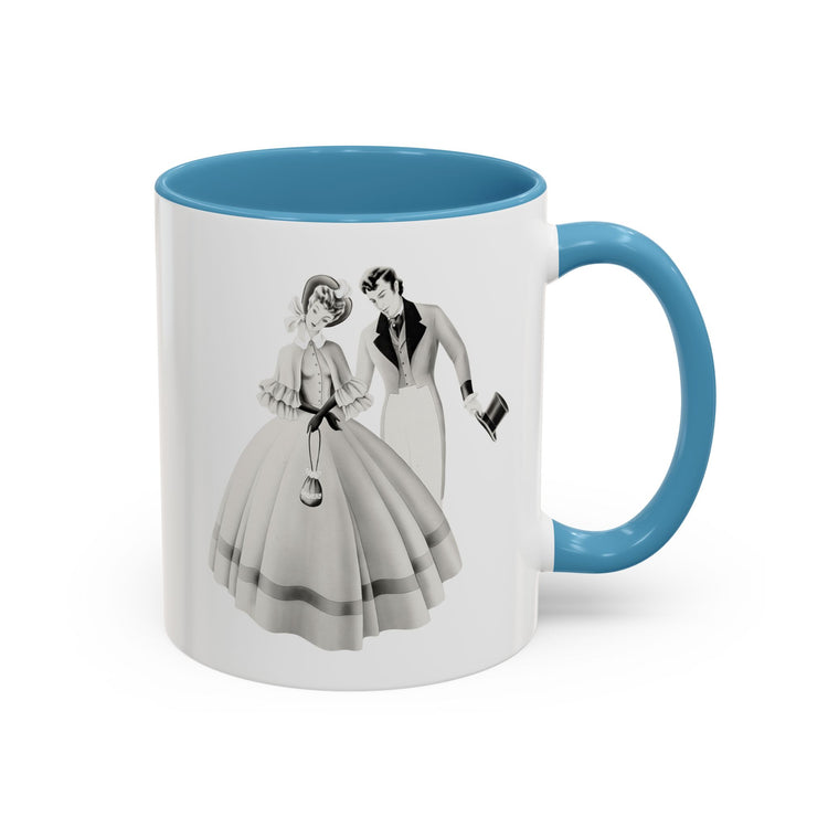 Vintage Romantic Portrait Mug - Couple with Top Hat | 1940s Turner Art