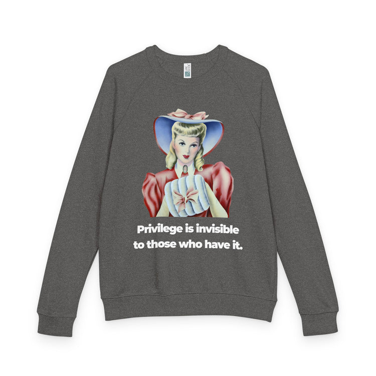 "Privilege is Invisible" Vintage Portrait Crewneck | White Accountability | Sweatshirt