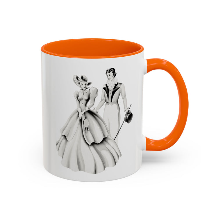 Vintage Romantic Portrait Mug - Couple Walking B&W | 1940s Turner Art