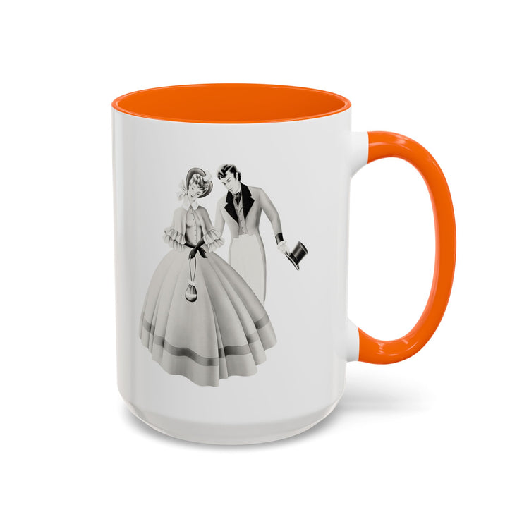 Vintage Romantic Portrait Mug - Couple with Top Hat | 1940s Turner Art