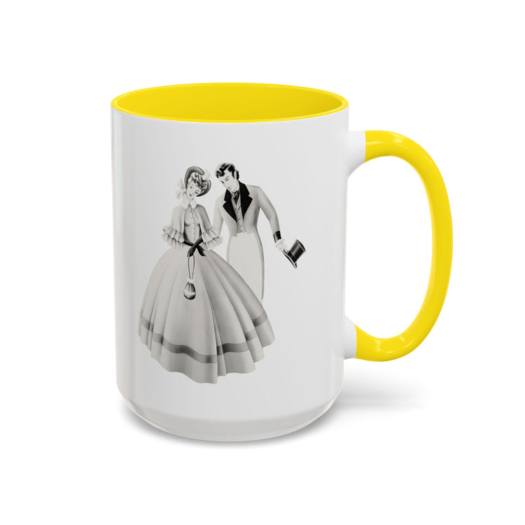 Vintage Romantic Portrait Mug - Couple with Top Hat | 1940s Turner Art
