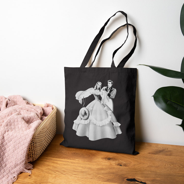 Vintage Romantic Portrait Tote Bag - Couple with "Lady in Pink" | 1940s Turner Art