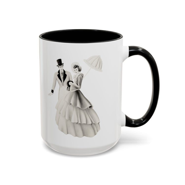 Vintage Romantic Portrait Mug - Couple with Parasol| 1940s Turner Art