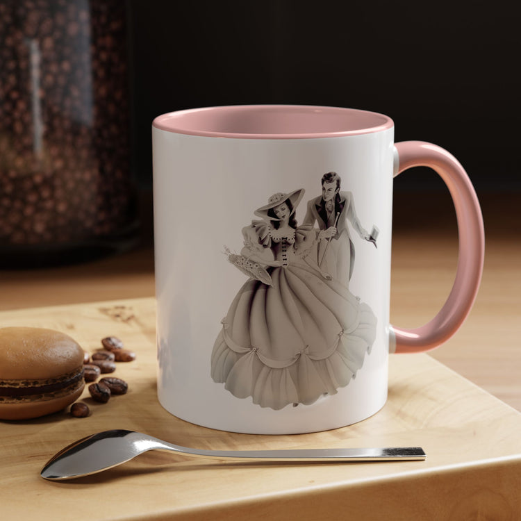 Vintage Romantic Portrait Mug - Couple with Basket of Flowers | 1940s Turner Art