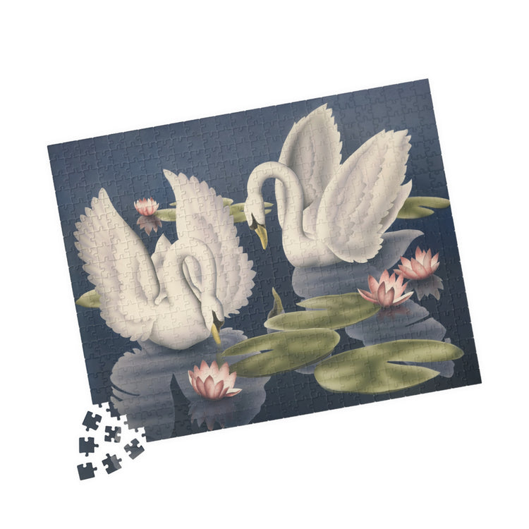 Turner Swans and Lillies Jigsaw Puzzle — Vintage Swans, Lily Pads & Pink Lotus (110/252/520/1014 pcs)