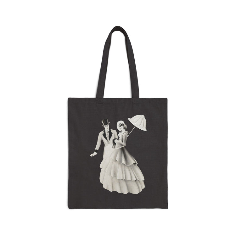 Vintage Romantic Portrait Tote Bag - Couple with Parasol | 1940s Turner Art
