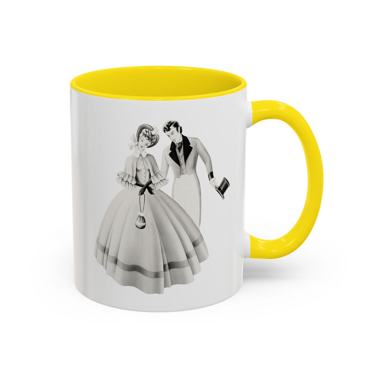Vintage Romantic Portrait Mug - Couple with Top Hat | 1940s Turner Art