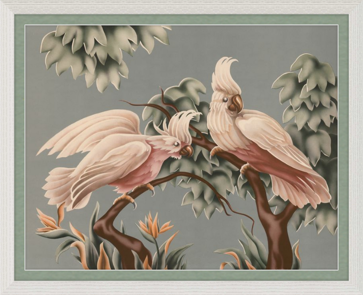 Custom Framed Turner White Cockatoos | Premium Giclee Print | Vintage Bird Lithograph