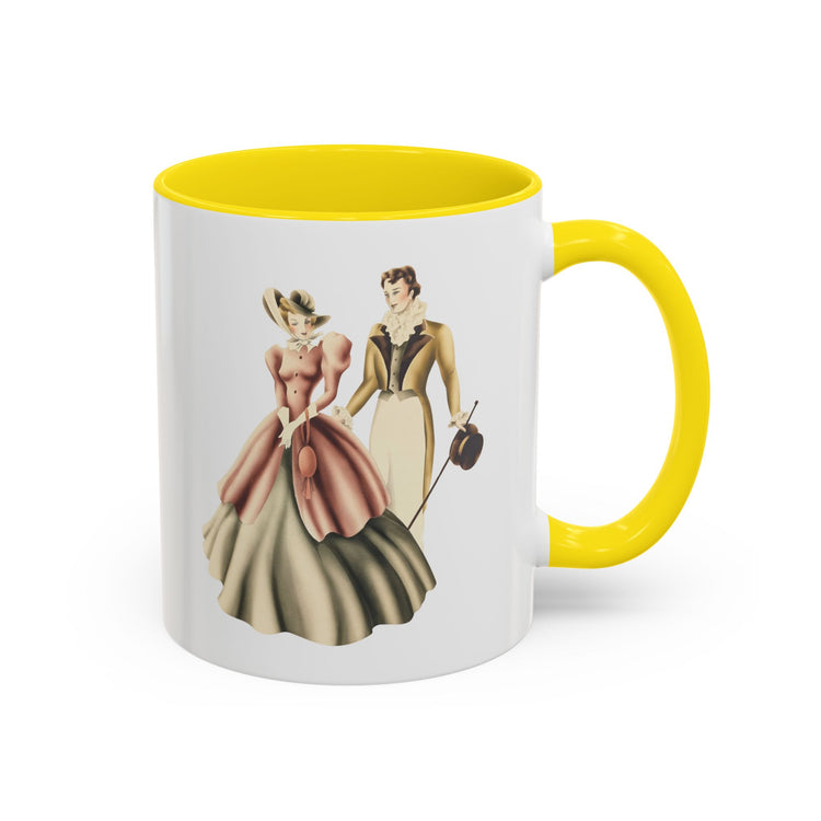Vintage Romantic Portrait Mug - Couple Walking | 1940s Turner Art