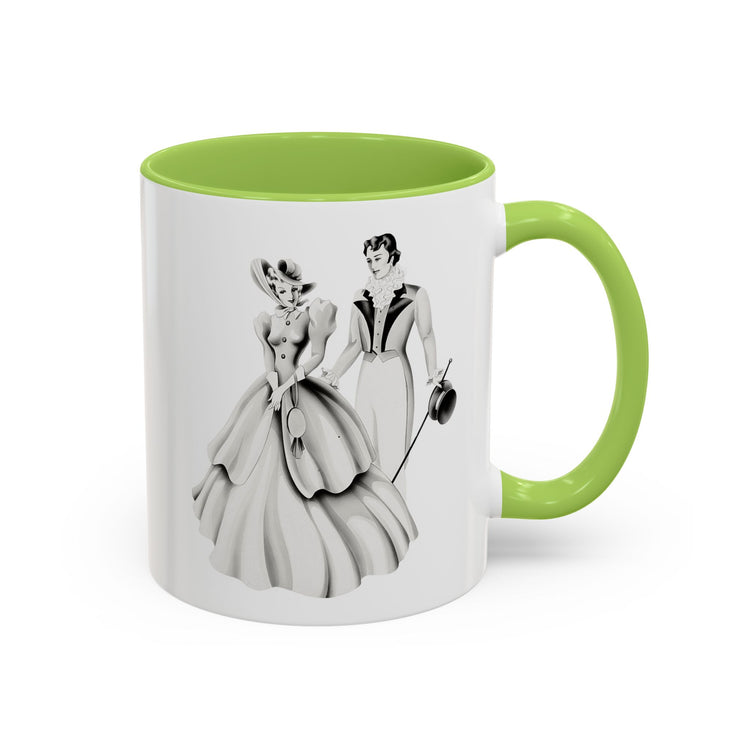 Vintage Romantic Portrait Mug - Couple Walking B&W | 1940s Turner Art