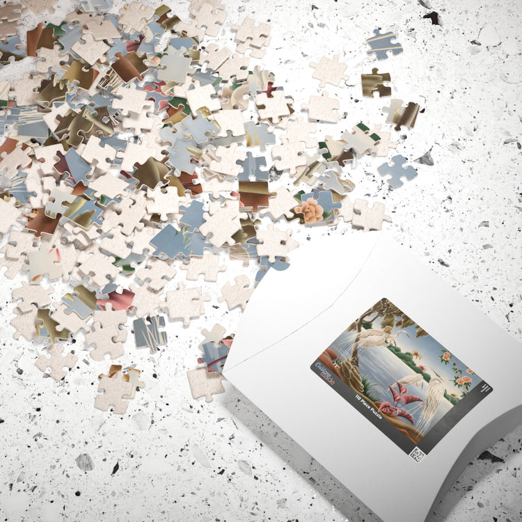 Turner Egrets Jigsaw Puzzle — Vintage Lakeside Birds (110/252/520/1014 pcs)