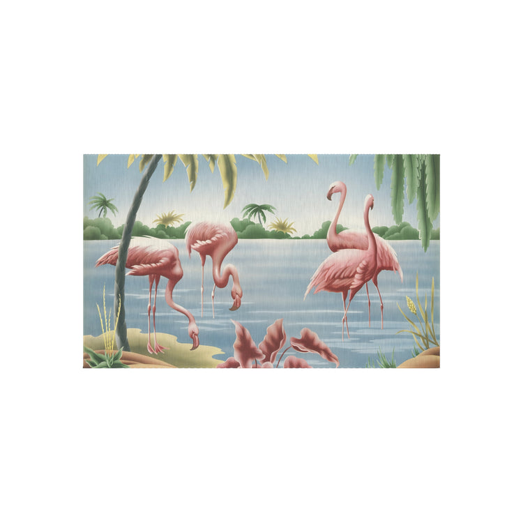 Turner Flamingo Outdoor Rug — Vintage Bird Lithograph Patio Mat