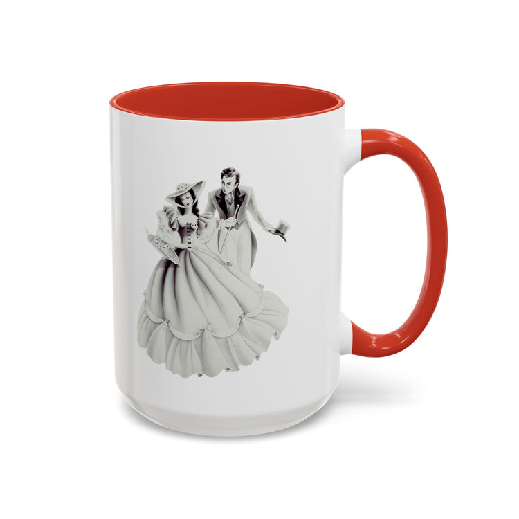 Vintage Romantic Portrait Mug - Couple with Basket of Flowers | 1940s Turner Art