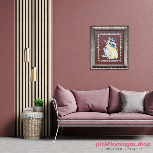 Beautytone Couples Dancing in Dubonnet by Terone | 1943 Vintage Lithograph | Regency Wall Art