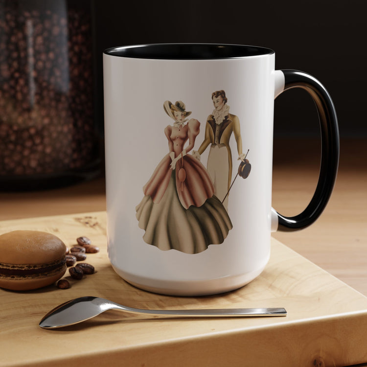 Vintage Romantic Portrait Mug - Couple Walking | 1940s Turner Art