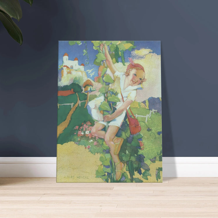 Jack and the Beanstalk by Albert Hencke | Vintage Nursery Art Print | Canvas Print