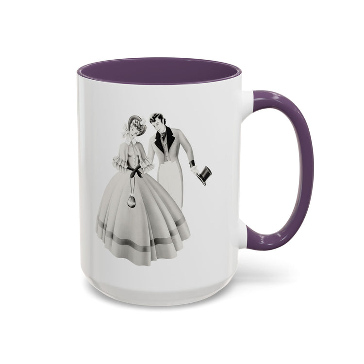 Vintage Romantic Portrait Mug - Couple with Top Hat | 1940s Turner Art