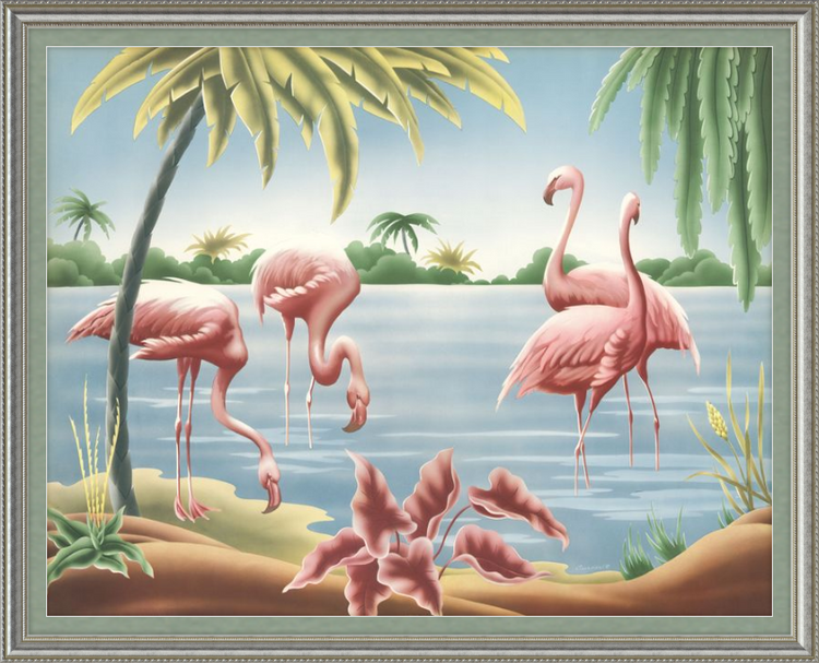 Custom Framed Turner Flamingo | Premium Giclee Print | Vintage Bird Lithograph