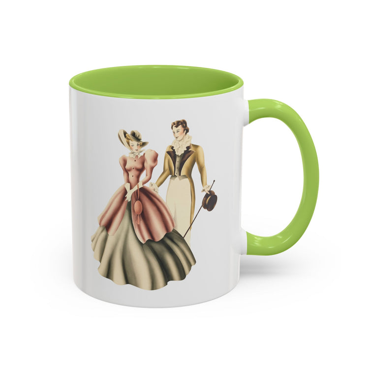 Vintage Romantic Portrait Mug - Couple Walking | 1940s Turner Art
