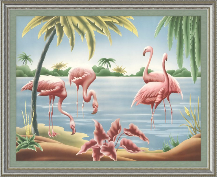 Custom Framed Turner Flamingo | Premium Giclee Print | Vintage Bird Lithograph