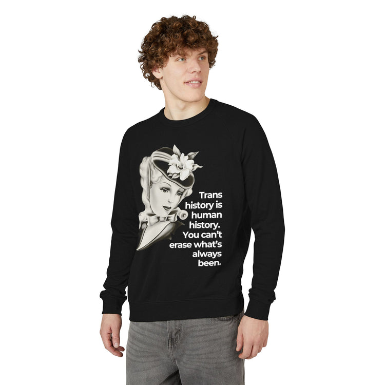 "Trans History is Human History" Vintage Portrait Crewneck | Trans Visibility | Sweatshirt