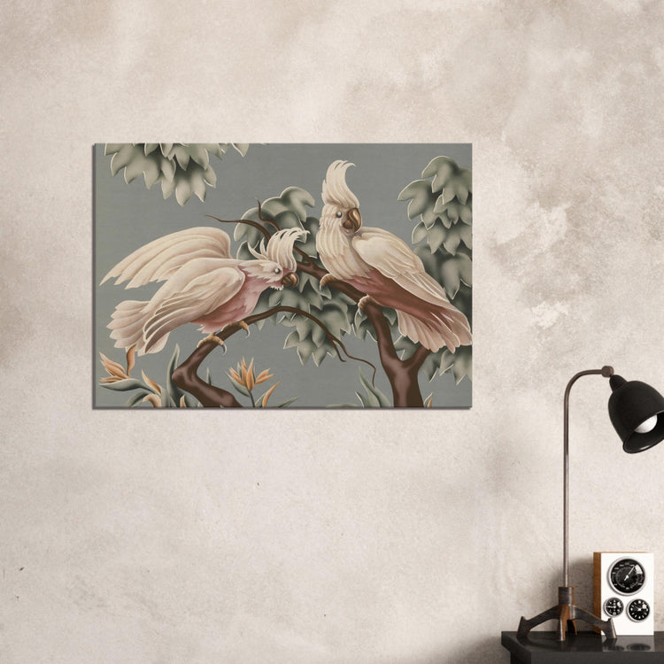 Turner White Cockatoos Wrap-Around Canvas Print | Vintage Tropical Bird Wall Art