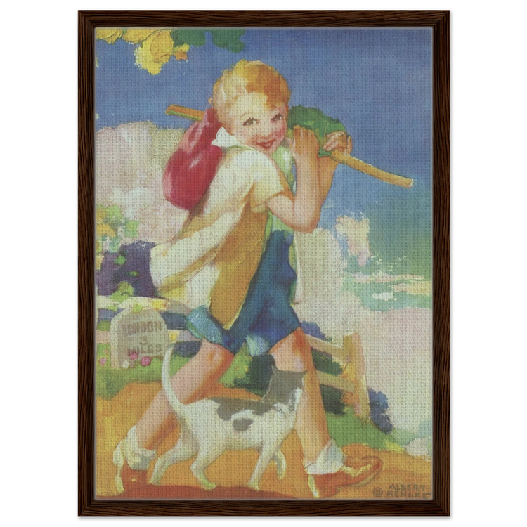 Dick Whittington by Albert Hencke | Vintage Nursery Art Print | Framed Canvas