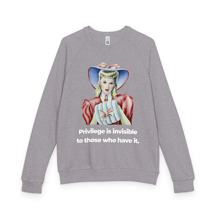 "Privilege is Invisible" Vintage Portrait Crewneck | White Accountability | Sweatshirt