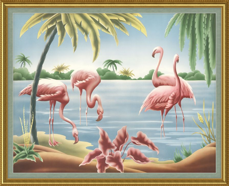 Custom Framed Turner Flamingo | Premium Giclee Print | Vintage Bird Lithograph