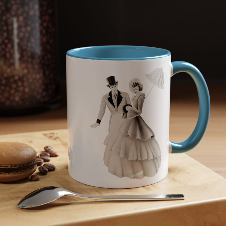 Vintage Romantic Portrait Mug - Couple with Parasol| 1940s Turner Art