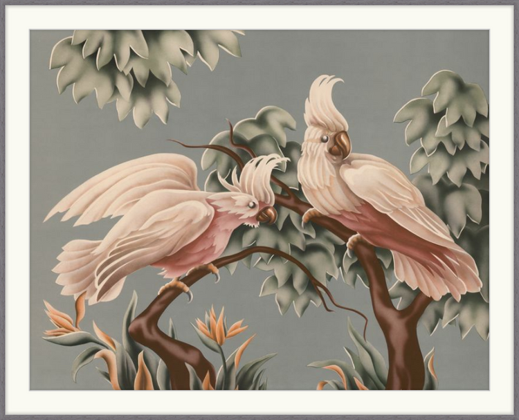 Custom Framed Turner White Cockatoos | Premium Giclee Print | Vintage Bird Lithograph