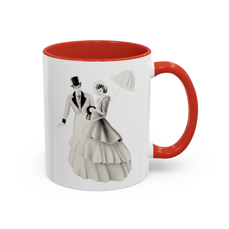 Vintage Romantic Portrait Mug - Couple with Parasol| 1940s Turner Art