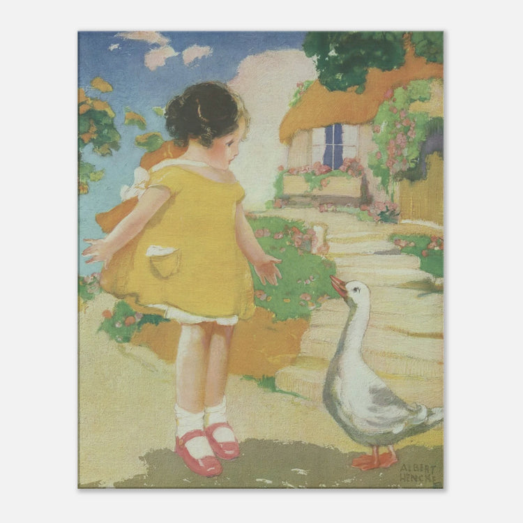 Goosy Goosy Gander by Albert Hencke | Vintage Nursery Art Print | Canvas Print