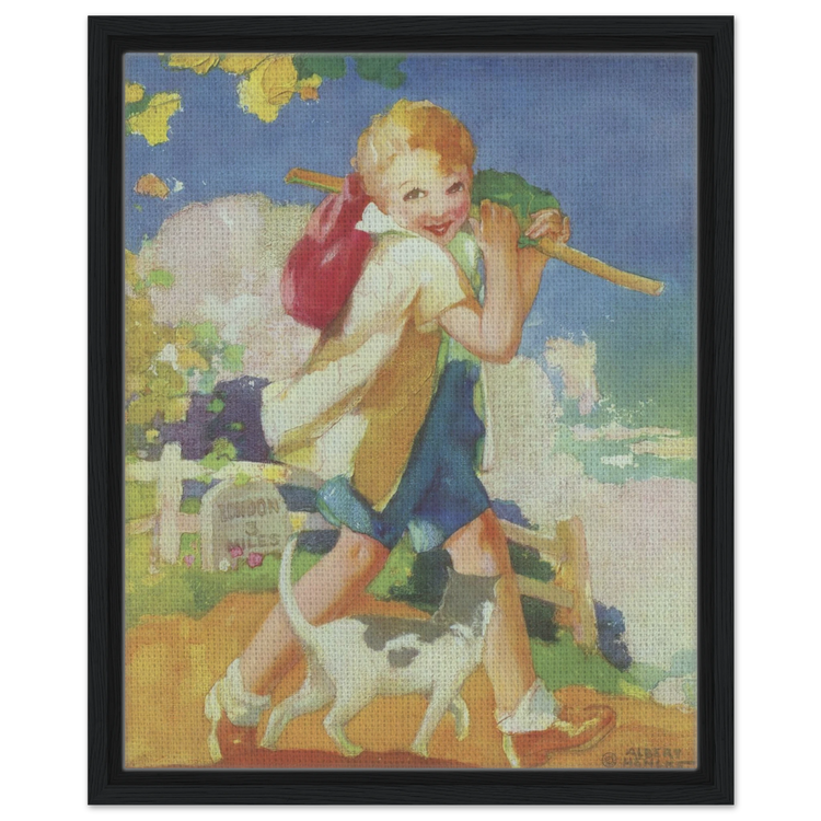 Dick Whittington by Albert Hencke | Vintage Nursery Art Print | Framed Canvas