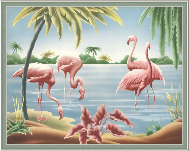 Custom Framed Turner Flamingo | Premium Giclee Print | Vintage Bird Lithograph