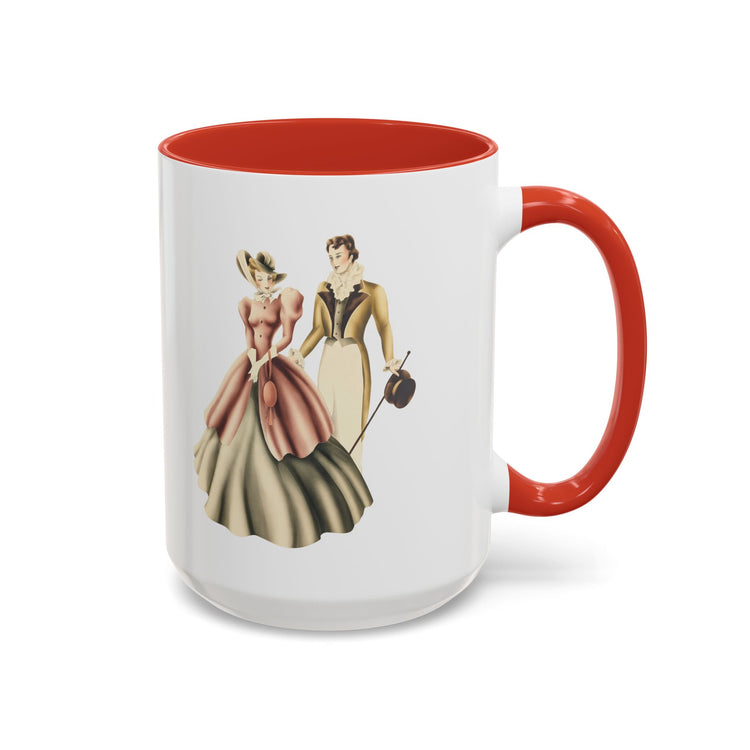 Vintage Romantic Portrait Mug - Couple Walking | 1940s Turner Art