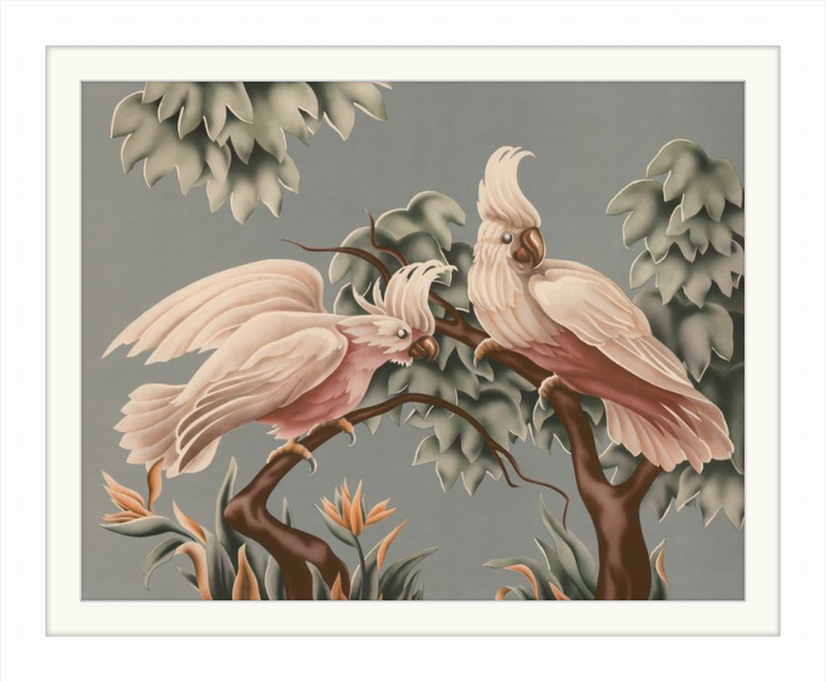 Custom Framed Turner White Cockatoos | Premium Giclee Print | Vintage Bird Lithograph