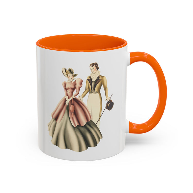 Vintage Romantic Portrait Mug - Couple Walking | 1940s Turner Art